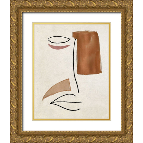 AbFace I Gold Ornate Wood Framed Art Print with Double Matting by Smith, Karen