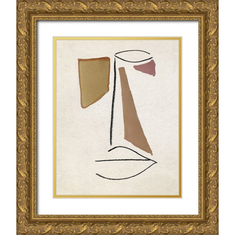AbFace II Gold Ornate Wood Framed Art Print with Double Matting by Smith, Karen