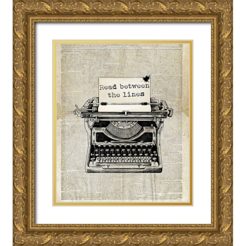 Read Between Gold Ornate Wood Framed Art Print with Double Matting by Smith, Karen