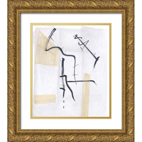 Absquiggle I Gold Ornate Wood Framed Art Print with Double Matting by Smith, Karen