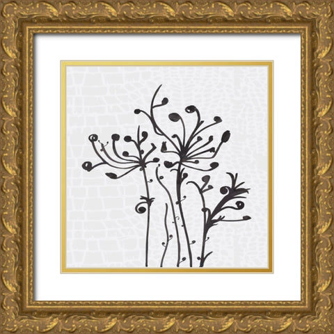 Bow and Bud II Gold Ornate Wood Framed Art Print with Double Matting by Smith, Karen