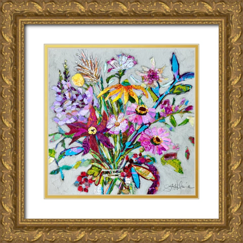 Fab Floral Gold Ornate Wood Framed Art Print with Double Matting by St Hilaire, Elizabeth