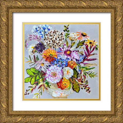 Mixed Floral Gold Ornate Wood Framed Art Print with Double Matting by St Hilaire, Elizabeth