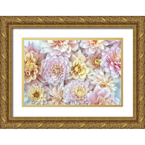 Dahlia Tapestry I Gold Ornate Wood Framed Art Print with Double Matting by Stalus, Judy