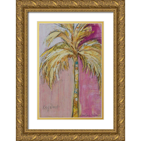 Palm in Purple Gold Ornate Wood Framed Art Print with Double Matting by St Hilaire, Elizabeth