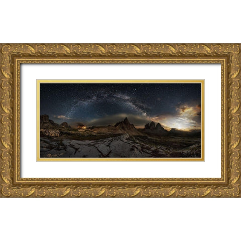Galaxy Dolomites Gold Ornate Wood Framed Art Print with Double Matting by Pedretti, Ivan