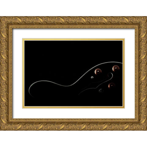 Sensualidad musical Gold Ornate Wood Framed Art Print with Double Matting by Marfanlo