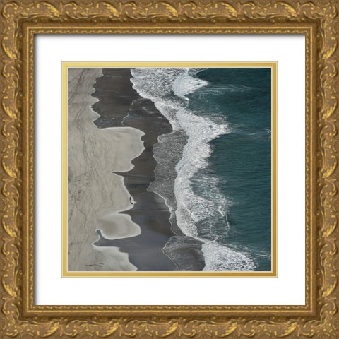 Running waves Gold Ornate Wood Framed Art Print with Double Matting by Molenaar, Lex
