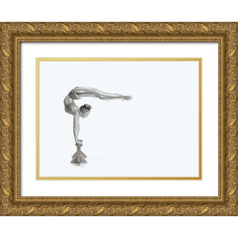 Gymnastics Series Mexican Balance Gold Ornate Wood Framed Art Print with Double Matting by Ashton-Jones, Howard