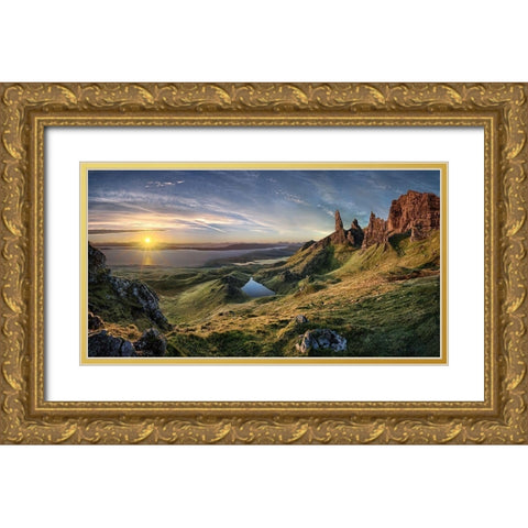 The old man of Storr Gold Ornate Wood Framed Art Print with Double Matting by Schweiger, Christian