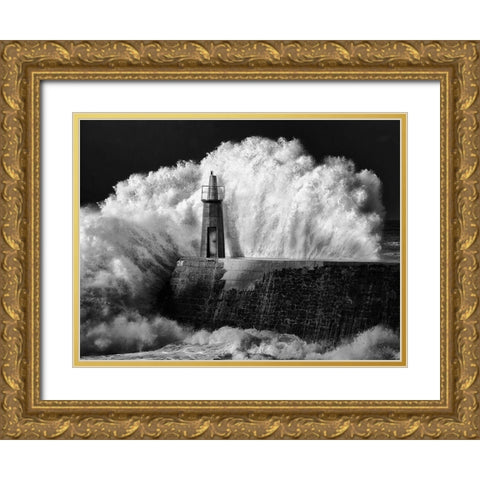 The lighthouse Gold Ornate Wood Framed Art Print with Double Matting by Garcia Bernardo, Alejandro