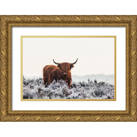 Highlander Gold Ornate Wood Framed Art Print with Double Matting by Van Den, Jaap