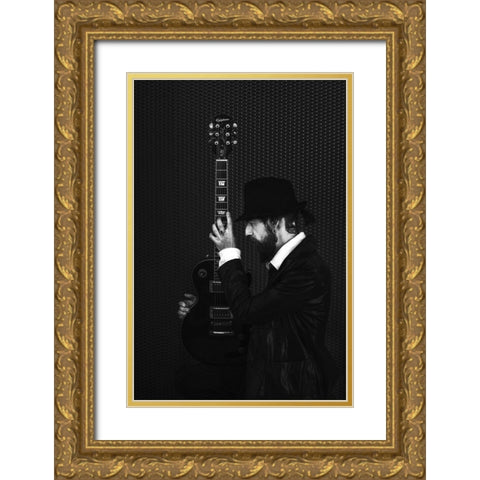 man in black Gold Ornate Wood Framed Art Print with Double Matting by Ignatova, Desislava