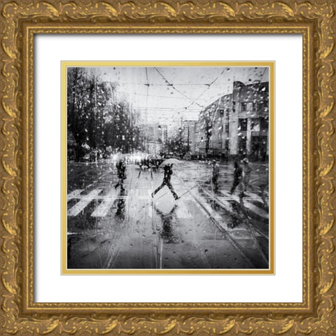 The Decisive Leap Gold Ornate Wood Framed Art Print with Double Matting by Economou, Costas