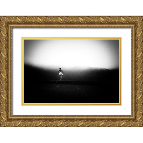 Untitled Gold Ornate Wood Framed Art Print with Double Matting by Medeiros, Paulo