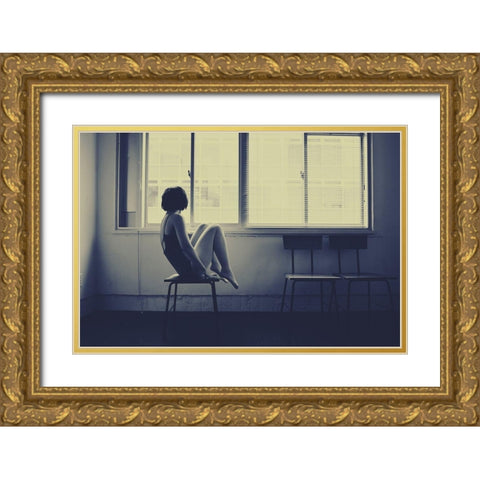 Dancer Gold Ornate Wood Framed Art Print with Double Matting by U-Kei