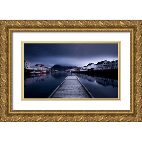 When the Night Comes Falling from the Sky Gold Ornate Wood Framed Art Print with Double Matting by Yaakobi, Lior