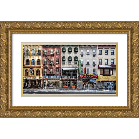 A cold day in NY Gold Ornate Wood Framed Art Print with Double Matting by Pfeiffer, Peter