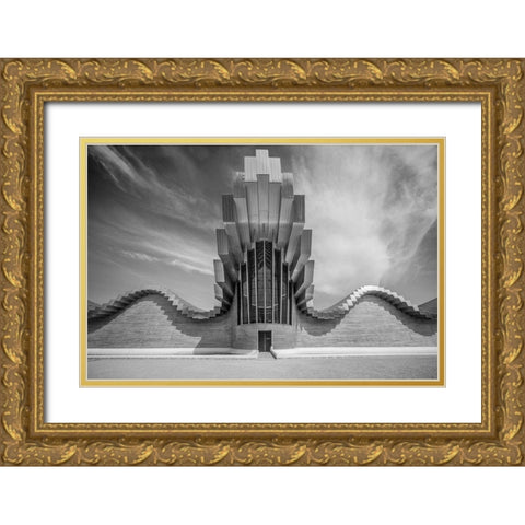 Ysios winery Gold Ornate Wood Framed Art Print with Double Matting by Vangindertael (Lagrange), Luc