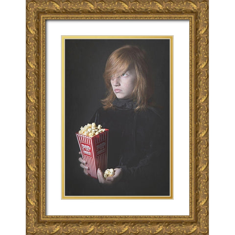 popcorn Gold Ornate Wood Framed Art Print with Double Matting by Kayen-Mouthaan, Carola