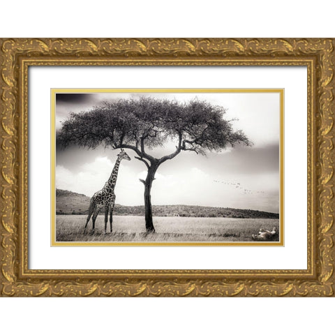 under the African sun Gold Ornate Wood Framed Art Print with Double Matting by Flour, Piet