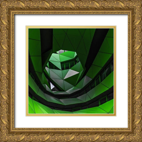 green offices Gold Ornate Wood Framed Art Print with Double Matting by Claes, Gilbert