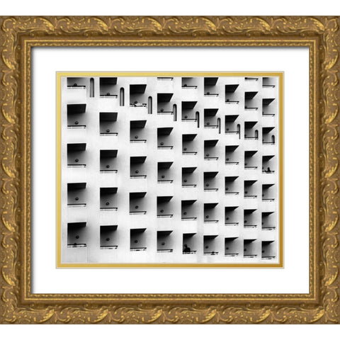 E Gold Ornate Wood Framed Art Print with Double Matting by Hernandez Tirado, Ayoze