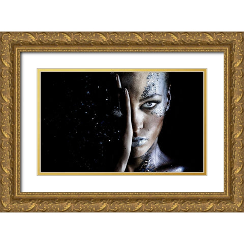 milky way Gold Ornate Wood Framed Art Print with Double Matting by D, Polo