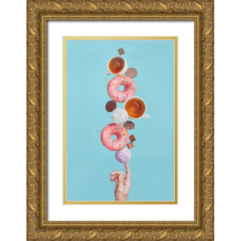 Weekend donuts Gold Ornate Wood Framed Art Print with Double Matting by Belenko, Dina