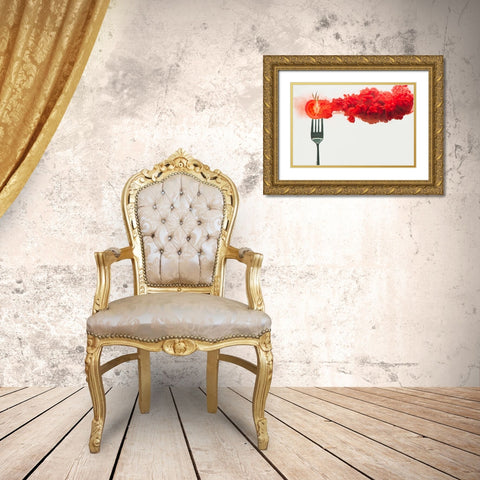 Disintegrated tomato Gold Ornate Wood Framed Art Print with Double Matting by Belenko, Dina