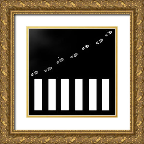 the man with the wooden walking stick Gold Ornate Wood Framed Art Print with Double Matting by Flour, Piet