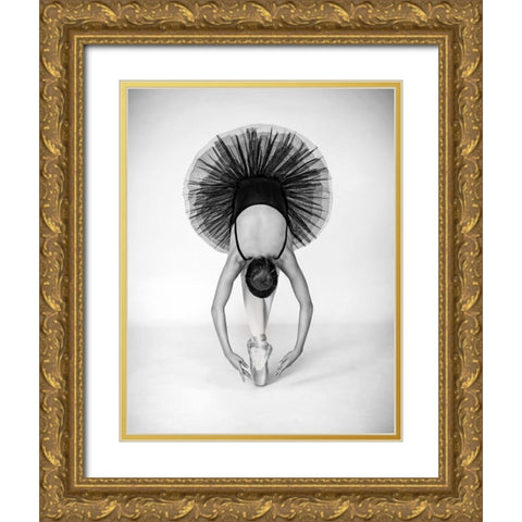 Ballet Technique Gold Ornate Wood Framed Art Print with Double Matting by Pentony Ma, Pauline
