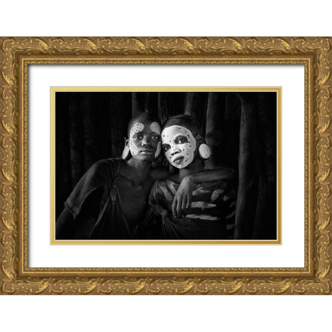 Friends Gold Ornate Wood Framed Art Print with Double Matting by Beut, Jose