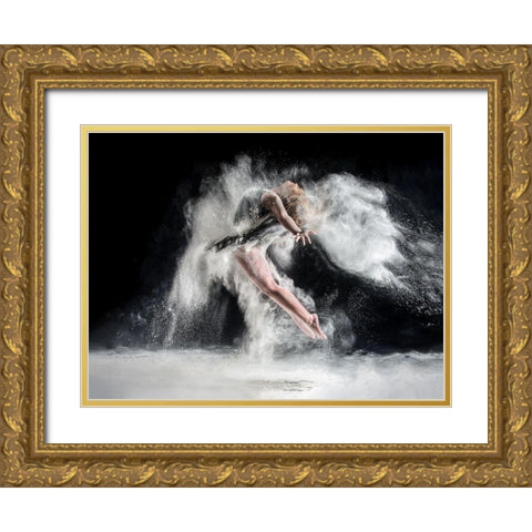 Frenzy Gold Ornate Wood Framed Art Print with Double Matting by Pentony Ma, Pauline