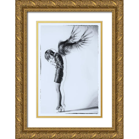 Fallen Angel Gold Ornate Wood Framed Art Print with Double Matting by Kiyota, Daisuke