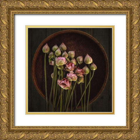 No.18 Gold Ornate Wood Framed Art Print with Double Matting by M, Adirek