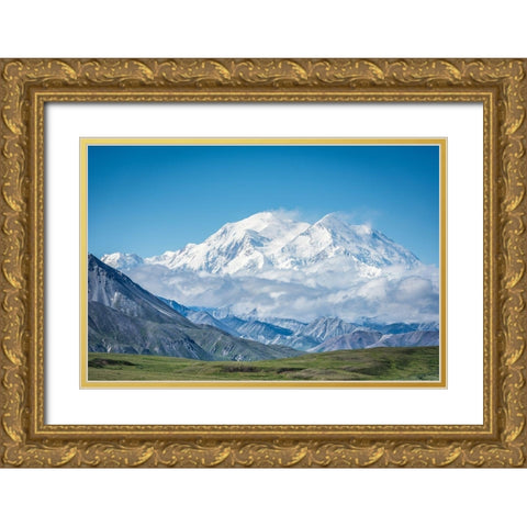 Mt. Denali - Alaska 20,310 Gold Ornate Wood Framed Art Print with Double Matting by C. Sink, Jeffrey