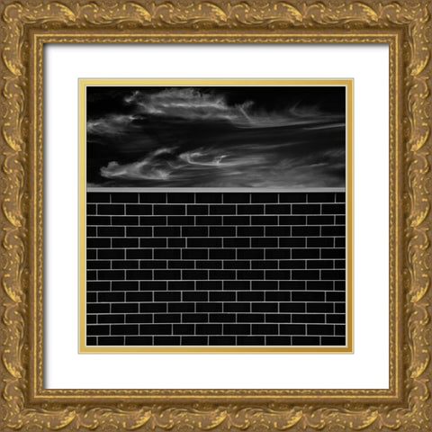 Brick wall Gold Ornate Wood Framed Art Print with Double Matting by Claes, Gilbert