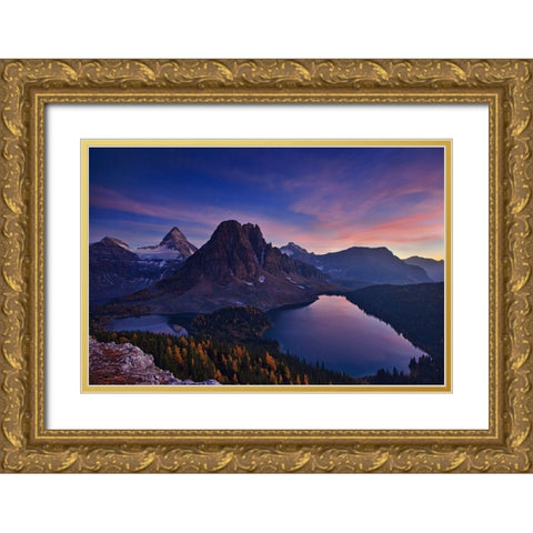 Twilight at Mount Assiniboine Gold Ornate Wood Framed Art Print with Double Matting by Zhang, Yan