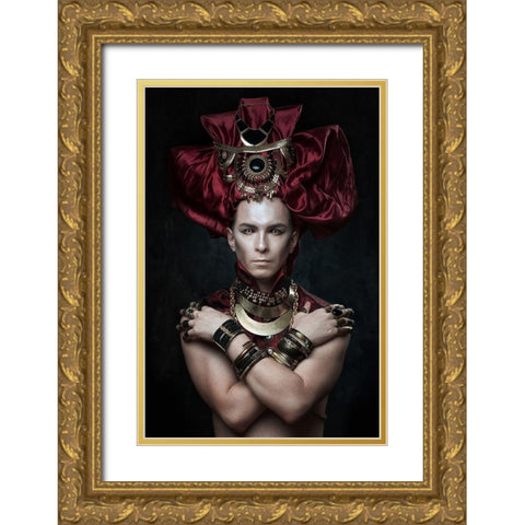 Red Pharaon Gold Ornate Wood Framed Art Print with Double Matting by Shestopalov, Constantin