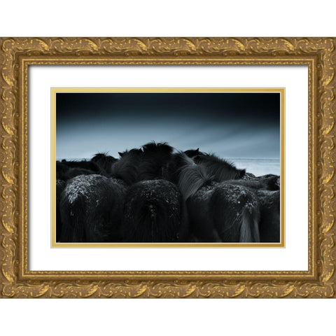 Cold weather Gold Ornate Wood Framed Art Print with Double Matting by Z, Bingo