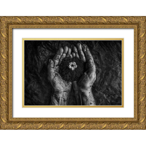 A new life Gold Ornate Wood Framed Art Print with Double Matting by Clough, Stephen