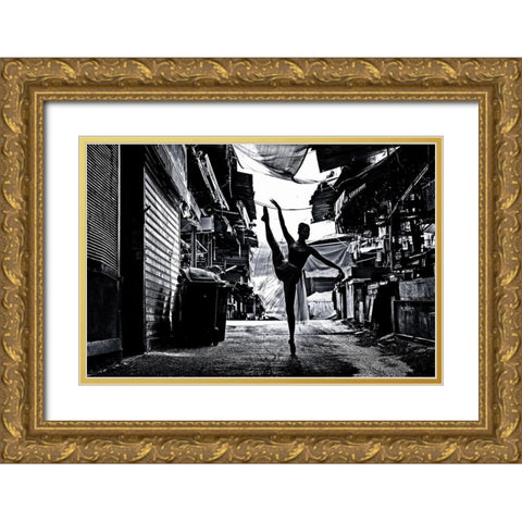 Untitled Gold Ornate Wood Framed Art Print with Double Matting by Eichelberg, Amnon