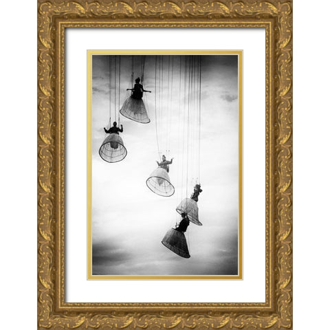 Dutch angels Gold Ornate Wood Framed Art Print with Double Matting by Oncete, Julien