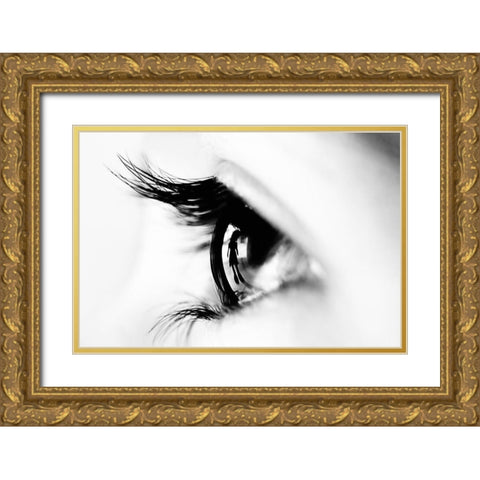 Following you Gold Ornate Wood Framed Art Print with Double Matting by Naufal