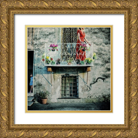 chains of gold Gold Ornate Wood Framed Art Print with Double Matting by Ambra