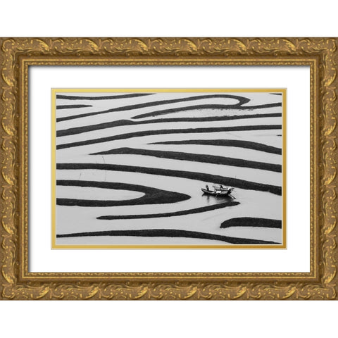 The Beauty of Simple Life Gold Ornate Wood Framed Art Print with Double Matting by Youdutian