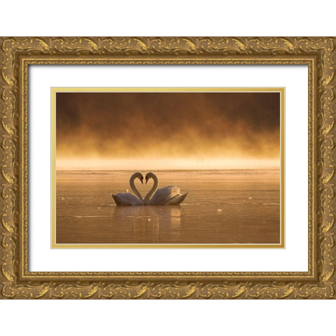 Lovers Gold Ornate Wood Framed Art Print with Double Matting by Kruk, Przemyslaw