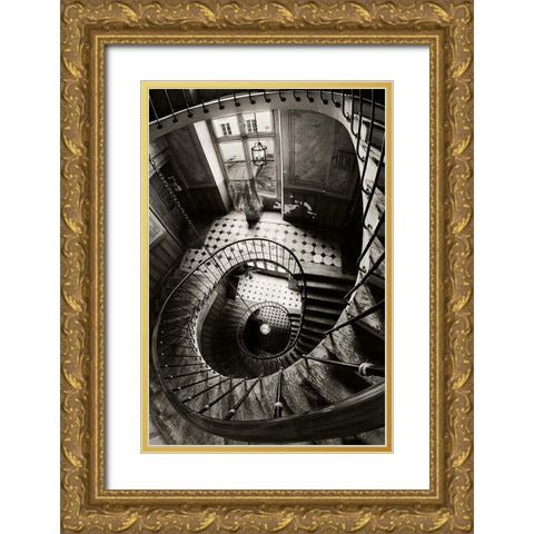 Carpe Diem Gold Ornate Wood Framed Art Print with Double Matting by Frankba