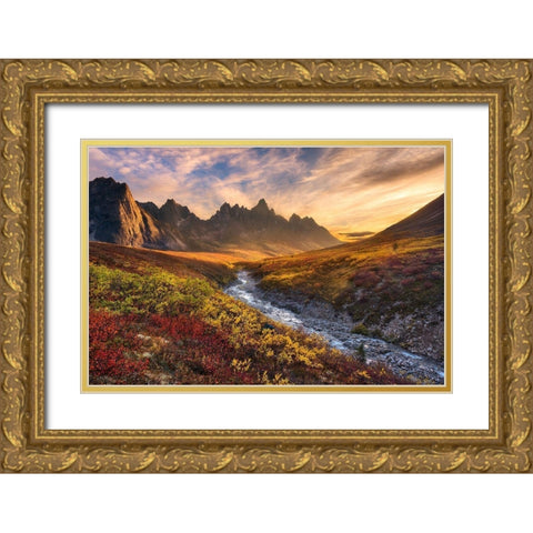 Mountain Paradise Gold Ornate Wood Framed Art Print with Double Matting by Moore, Chris